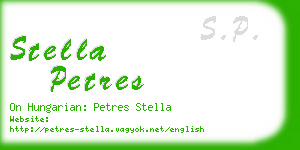 stella petres business card